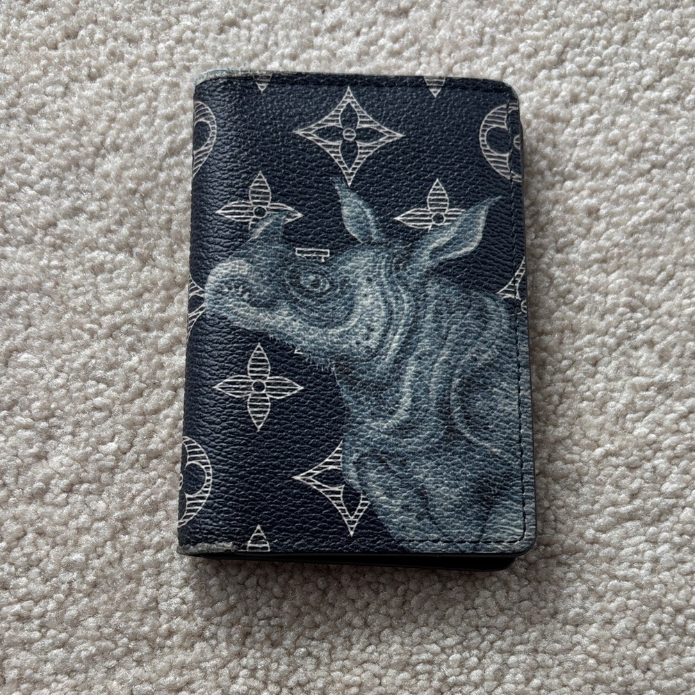 Louis Vuitton Chapman Pocket Organizer wallet Monogram LV Rhino Navy Blue